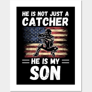 He Is Not Just A Catcher He Is My Son, Proud Baseball Catcher Parents Posters and Art